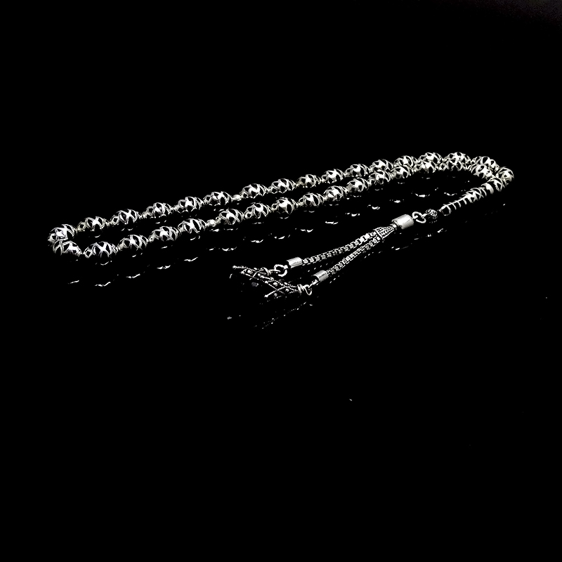 Beyzi Kesim Kafes Model 925 Ayar Gümüş Tesbih 