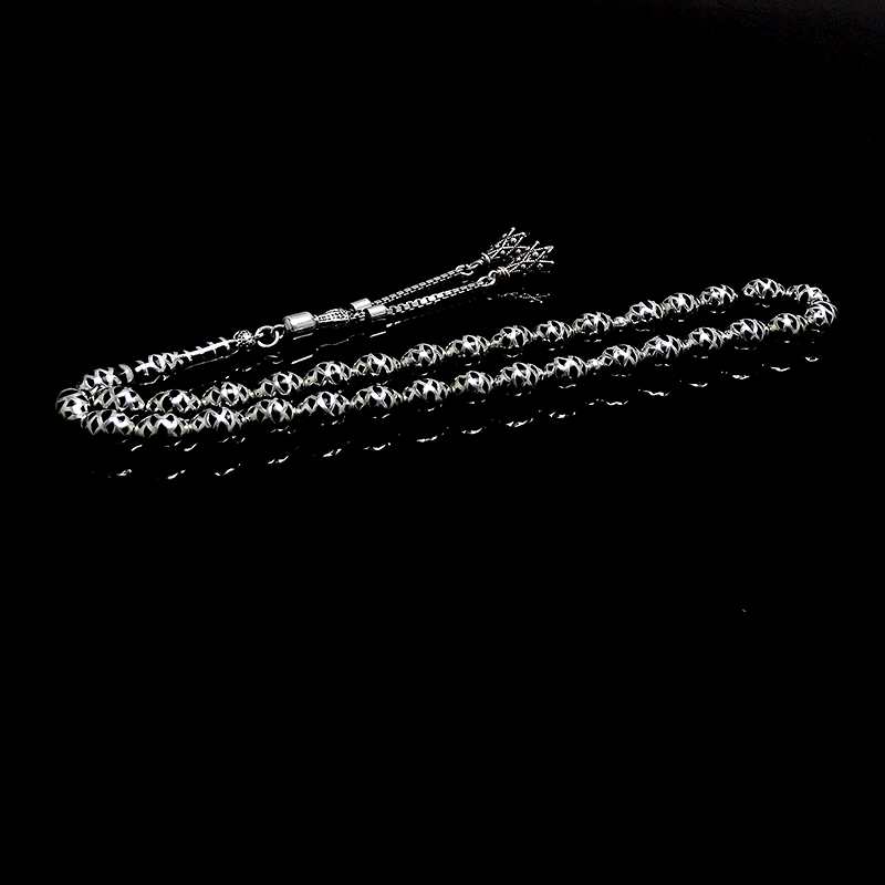 Beyzi Kesim Kafes Model 925 Ayar Gümüş Tesbih 