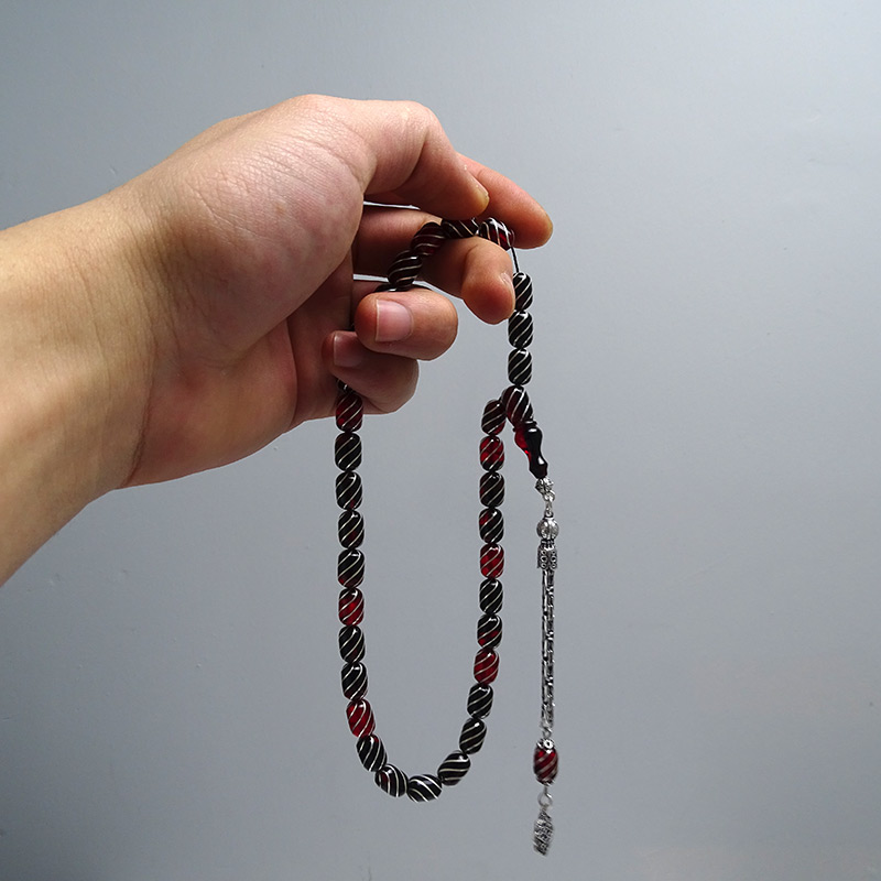 Çeşmi-Bülbül İşlemeli Sıkma Kehribarı Tesbih 