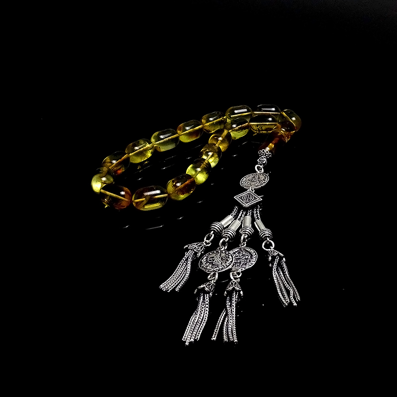 Kapsul Kesim Gümüş Kamçılı  Efe Model Damla Kehribarı 