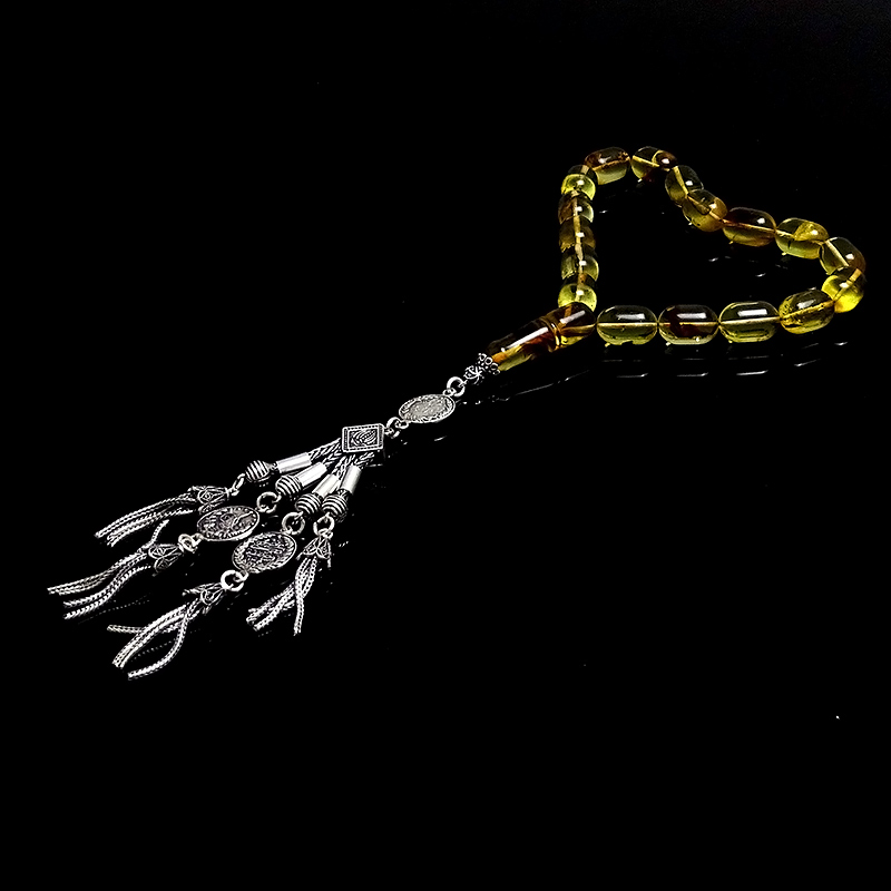 Kapsul Kesim Gümüş Kamçılı  Efe Model Damla Kehribarı 