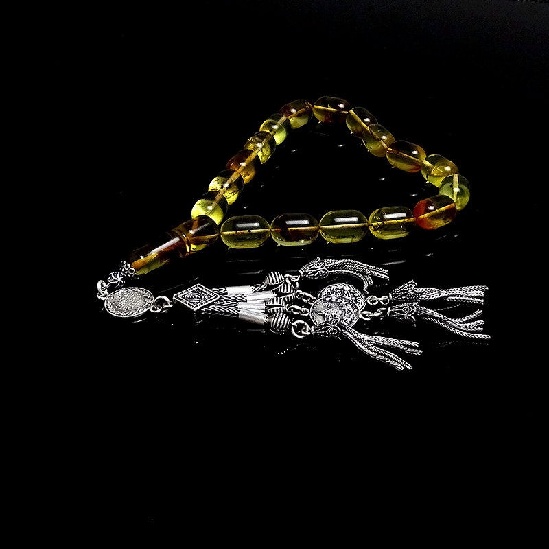 Kapsul Kesim Gümüş Kamçılı  Efe Model Damla Kehribarı 