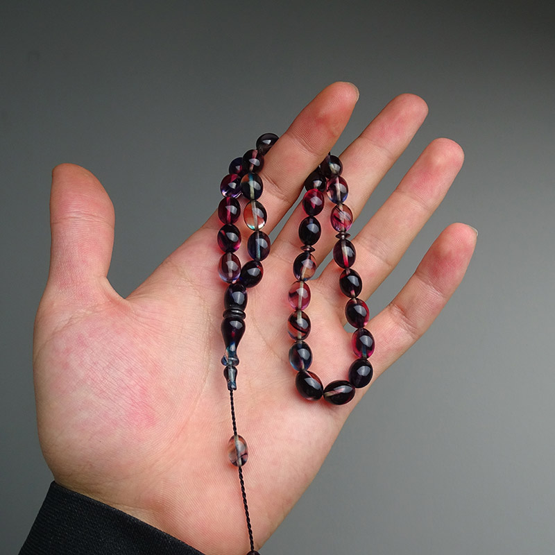 Karma Renk Ateş Kehribarı Tesbih 