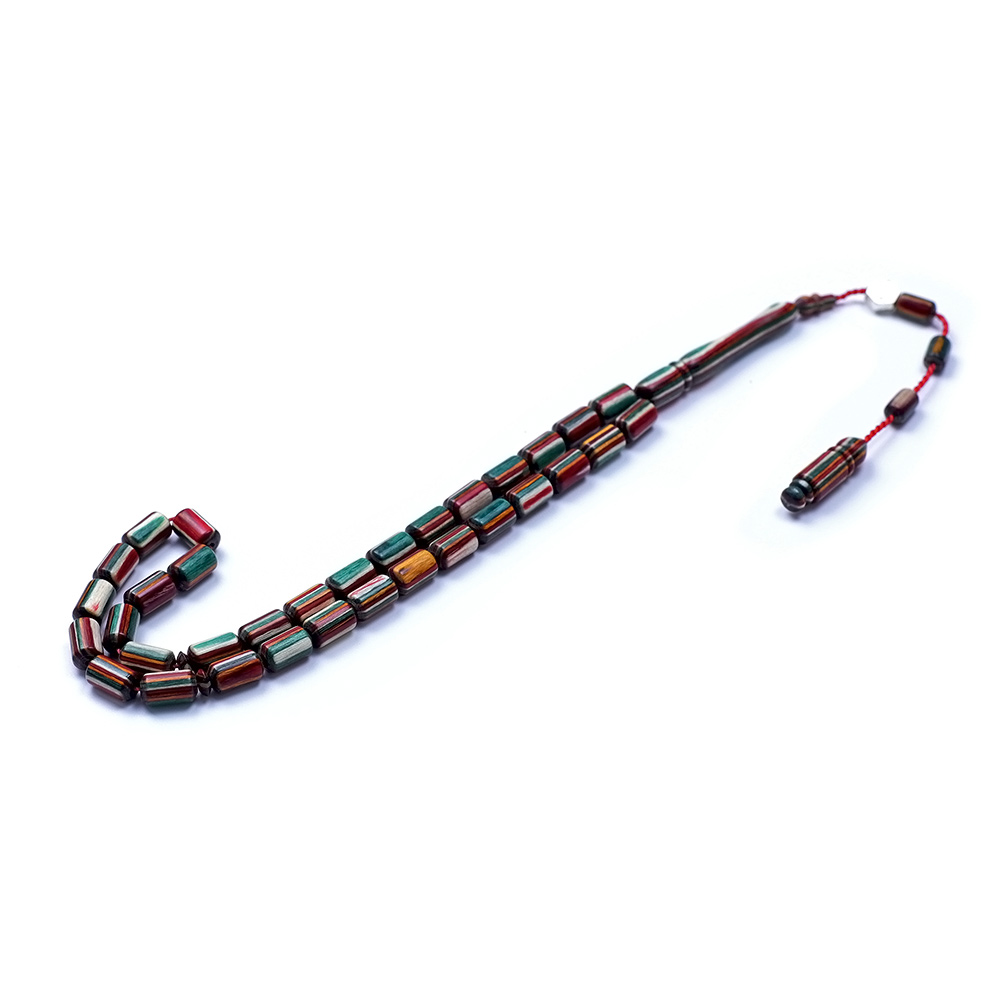 Karma Renk Kapsul Kesim Kafur Ağacı Tesbih 6x10mm