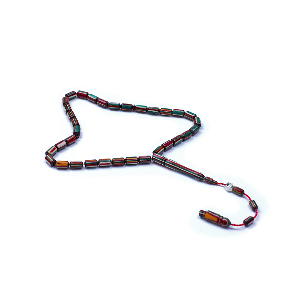 Karma Renk Kapsul Kesim Kafur Ağacı Tesbih 6x10mm