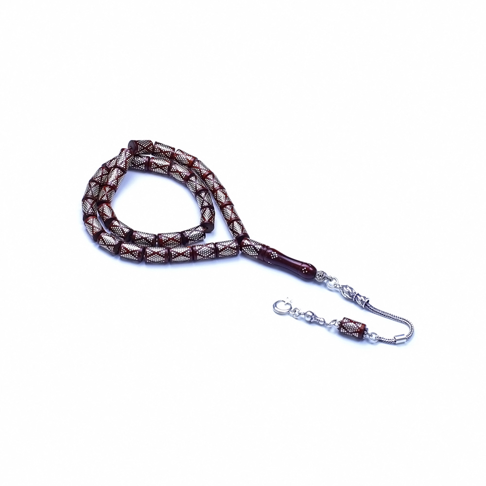 Kesme Model Gümüş Çakımlı Kuka Tesbih 6x10 mm