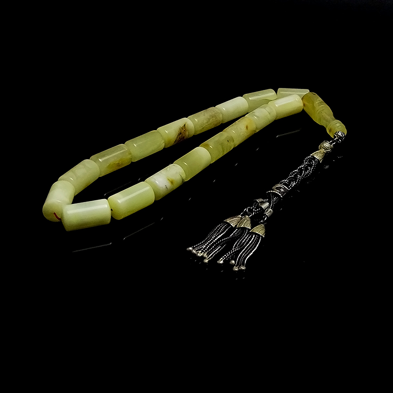 Kesme Model Gümüş Tasarımlı Efe Model Damla Kehribarı Tesbih