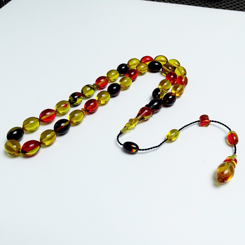 Oval Model  Ateş Kehribarı Tesbih