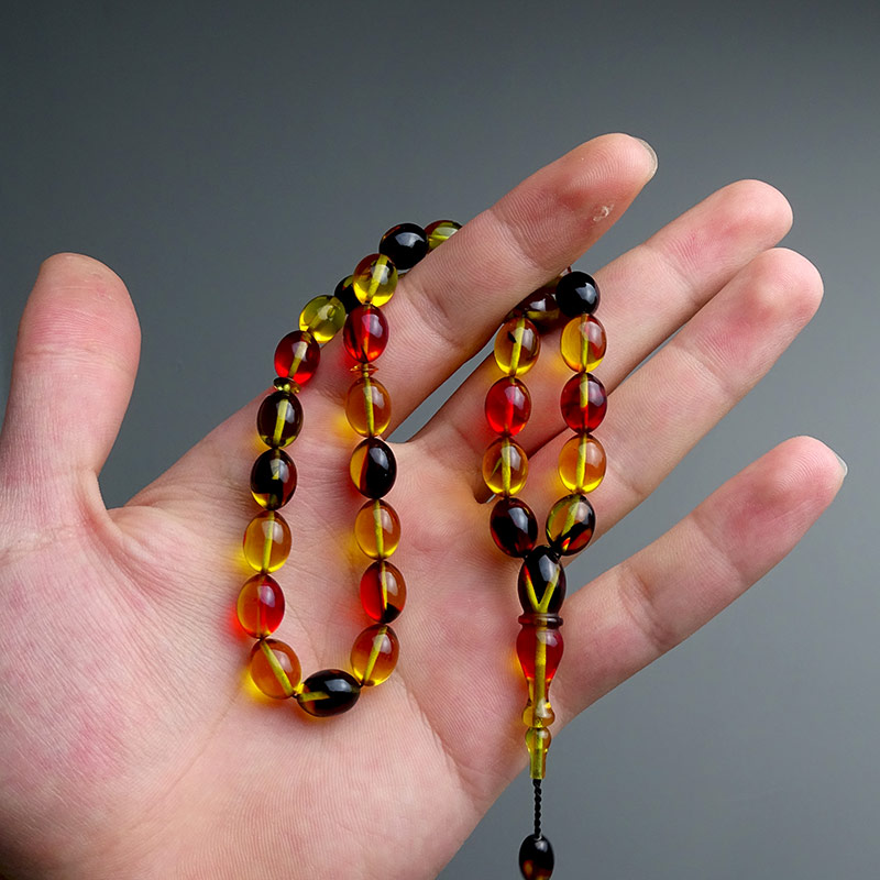 Oval Model  Ateş Kehribarı Tesbih