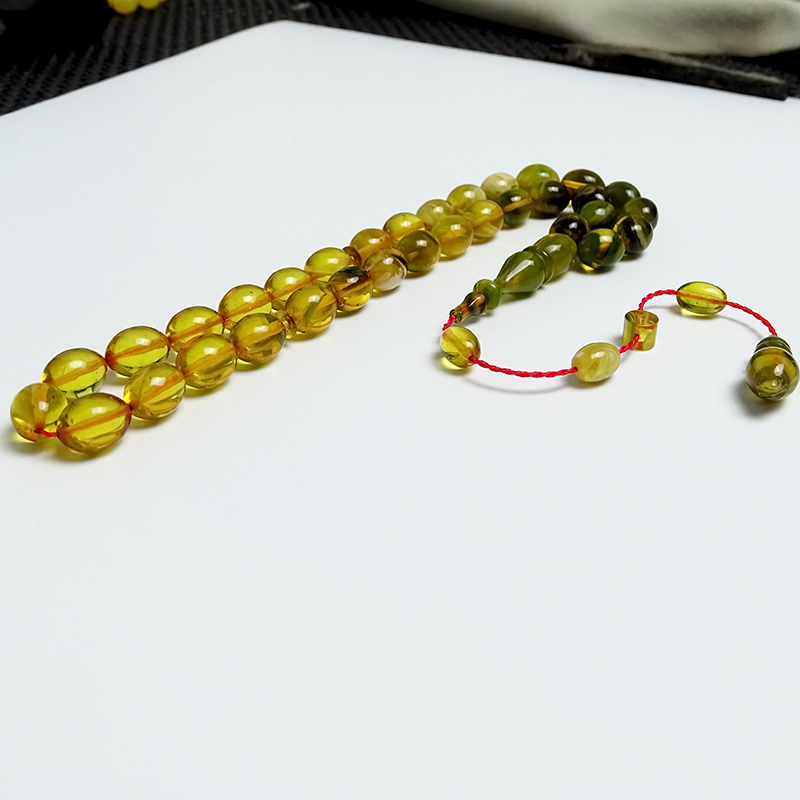 Renk Süzmesi Bol Hareli Ateş Kehribarı Tesbih