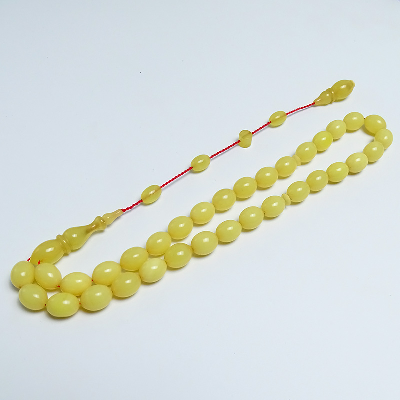 Sarı Renk Ateş Kehribarı Tesbih