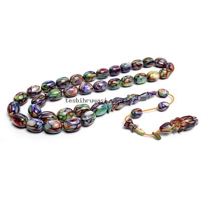Arizona Multicolor Galalit Tesbih Usta İşçilikle Renklerin Dansı