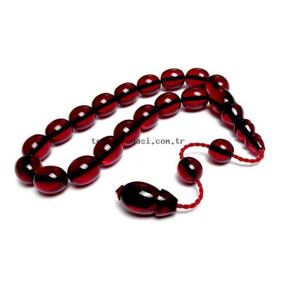 Maskot Sıkma kehribar Tesbih Yumurta Kesim Bordo Renk